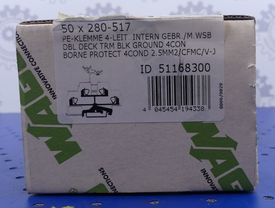 WAGO 280-517 51168300  4-Leiter Schutzklemme 50x-Packung