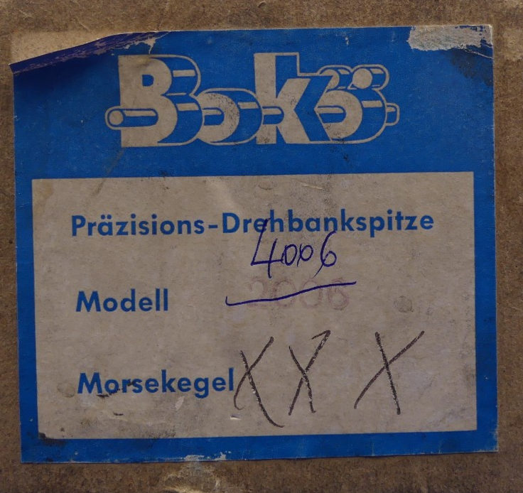 Bokö  4006 MK6 Mitlaufende Zentrierspitze