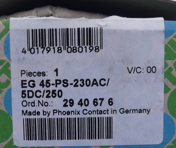 Phoenix Contact EG 45-PS-230AC/5DC/250 2940676