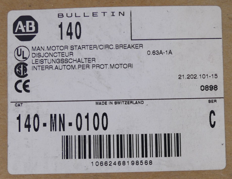 Allen-Bradley 140-MN-0100 Leistungsschalter