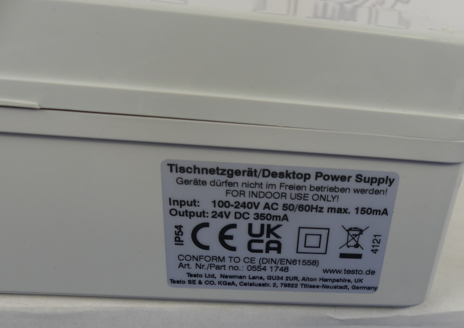 Testo 05541748 Tischnetzgerät Input: 100-240VAC 50/60Hz max.150mA