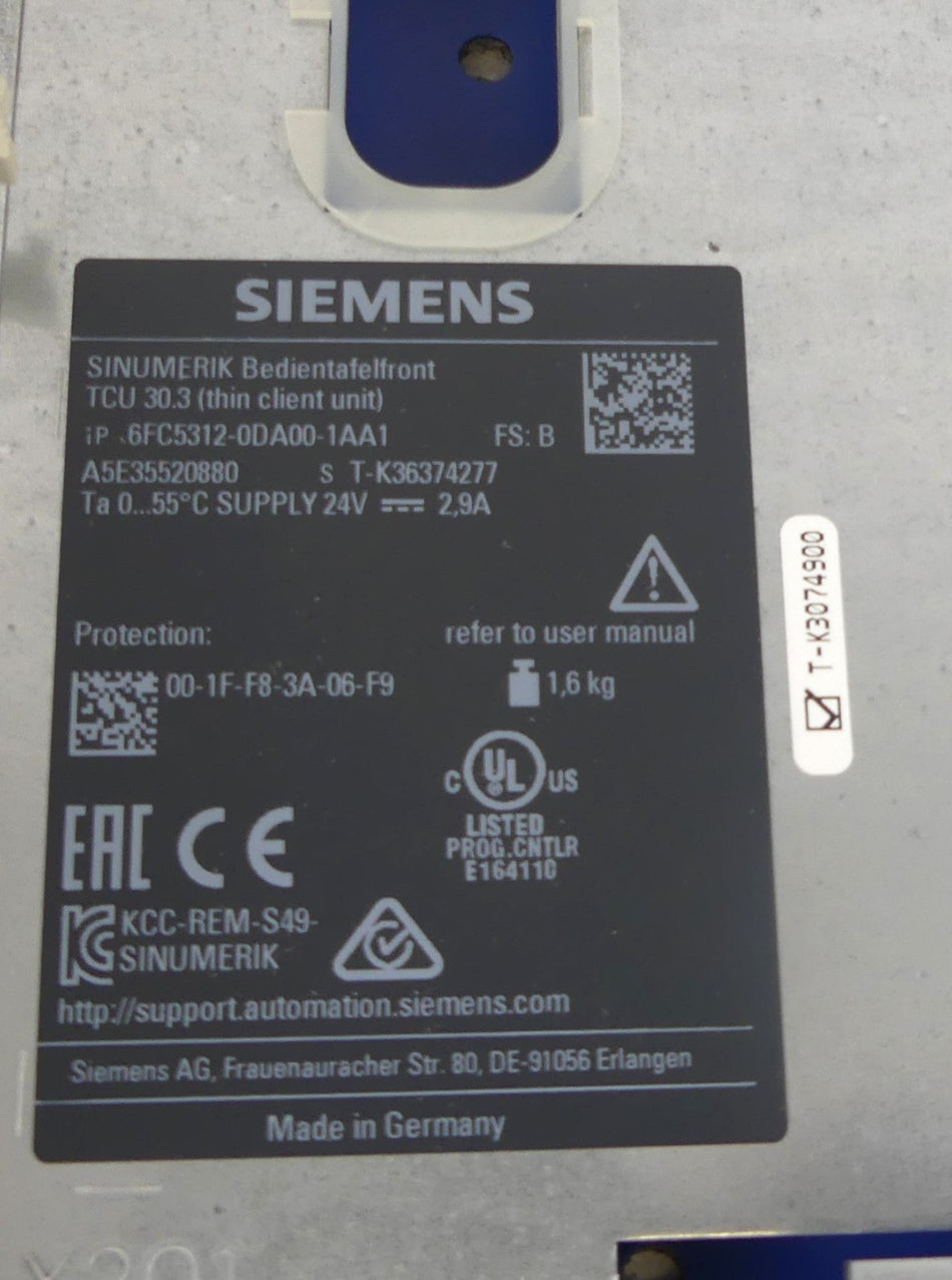 SIEMENS 6FC5312-0DA00-1AA1 NEUWERTIG