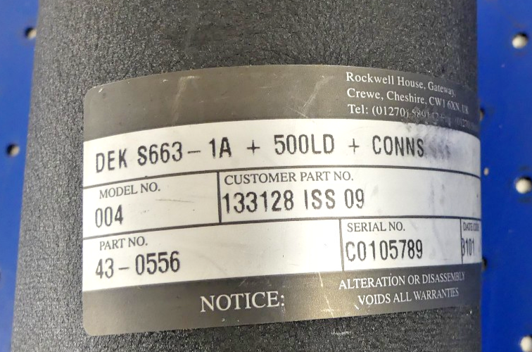 ROCKWELL DEK S663-1A+500LD+CONNS