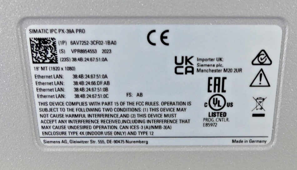 SIEMENS 6AV7252-3CF02-1BA0