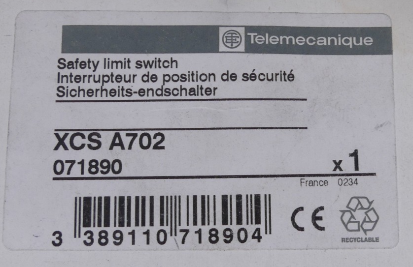 Telemecanique XCS A702 071890 Sicherheits Endschalter