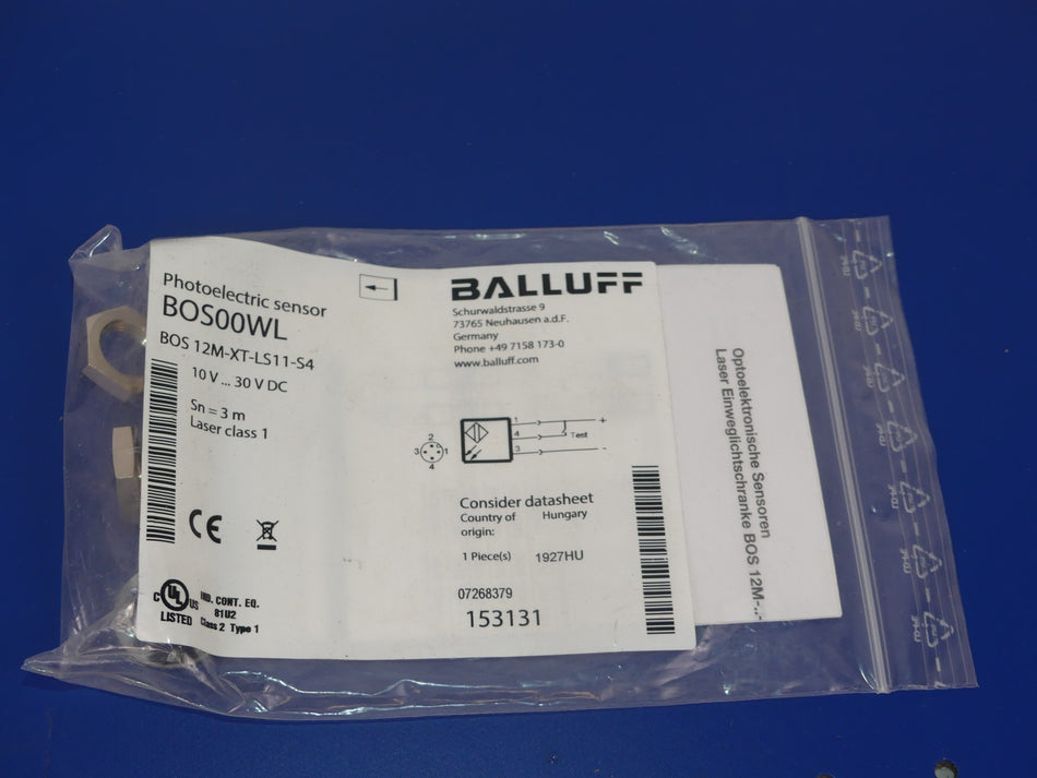 BALLUFF BOS00WL BOS 12M-XT-LS11-S4 NEU