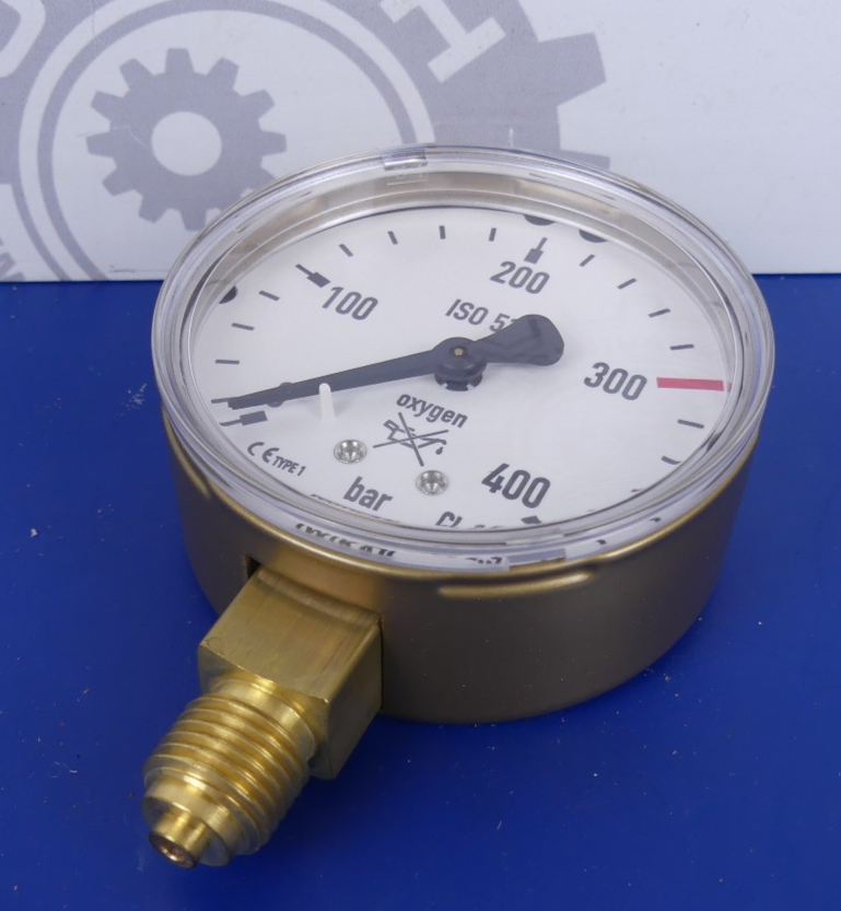 WIKA D63 0-400bar G1/4 radial Manometer für Sauerstoff