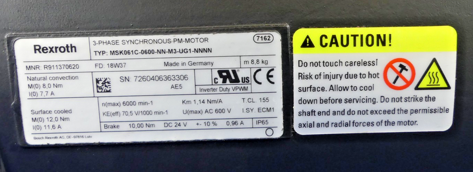Rexroth MSK061C-0600-NN-M3-UG1-NNNN