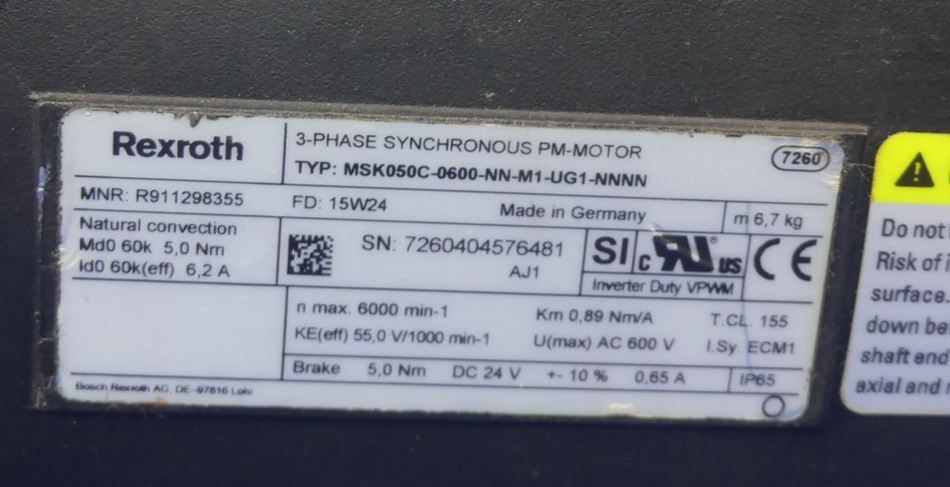REXROTH MSK050C-0600-NN-M1-UG1-NNNN