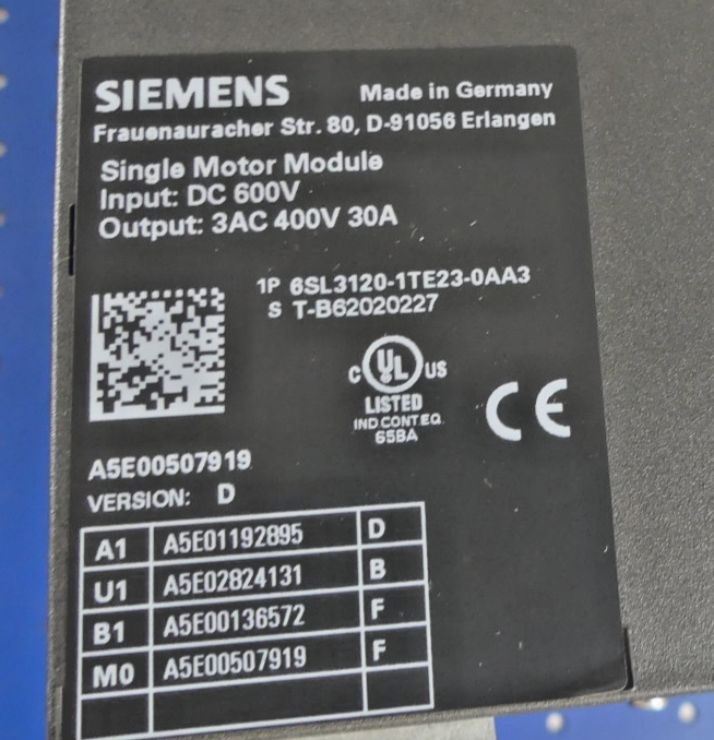 SIEMENS 6SL3120-1TE23-0AA3
