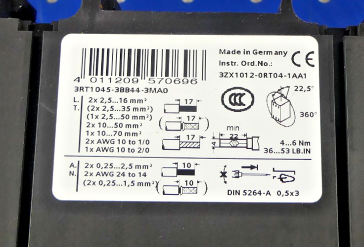 SIEMENS 3RT1045-3BB44-3MA0