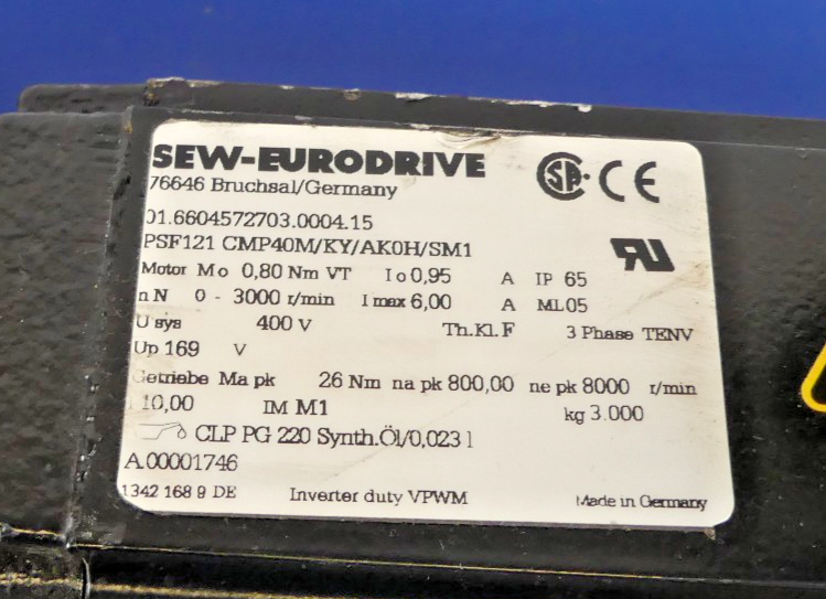 SEW-EURODRIVE PSF121 CMP40M/KY/AK0H/SM1