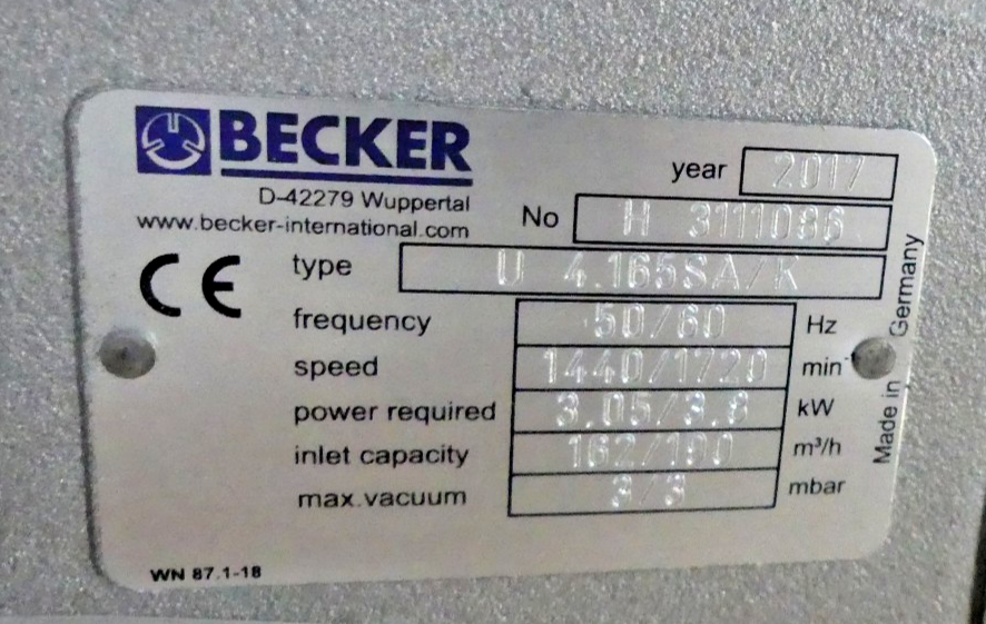 BECKER U 4.165SA/K  b.j  2017