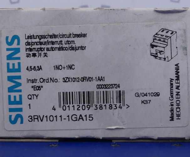 Siemens 3RV1011-1GA15 Leistungsschalter