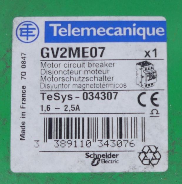 Telemecanique GV2ME07