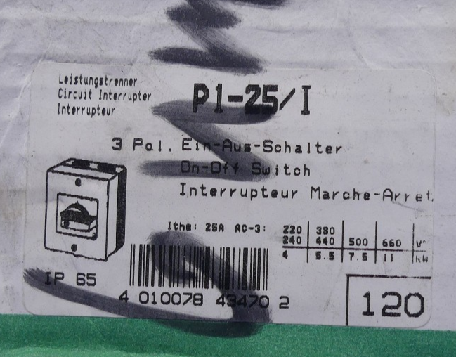 Moeller P1-25/I Leistungsschalter