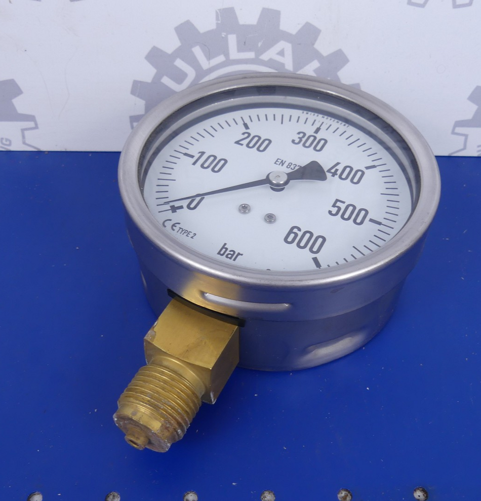 Wika D100 0-600bar G1/2 radial Manometer Glyzerin