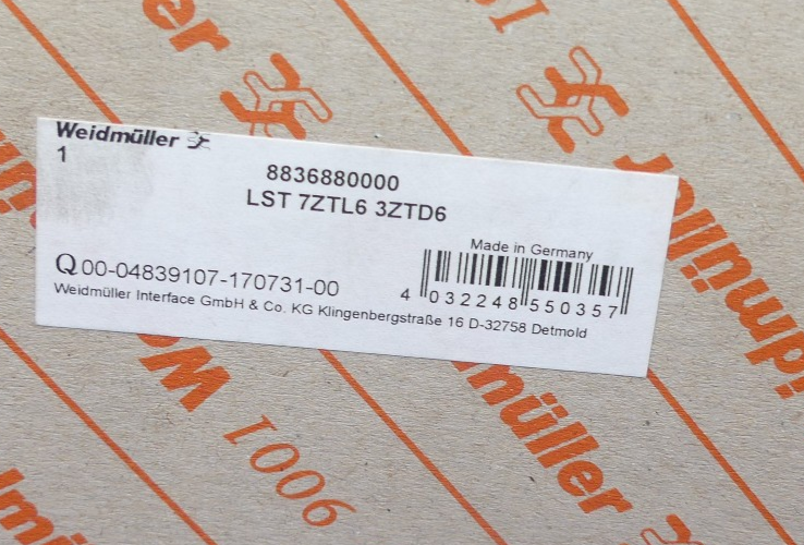WEIDMÜLLER LST 7ZTL63ZTD6 NEU