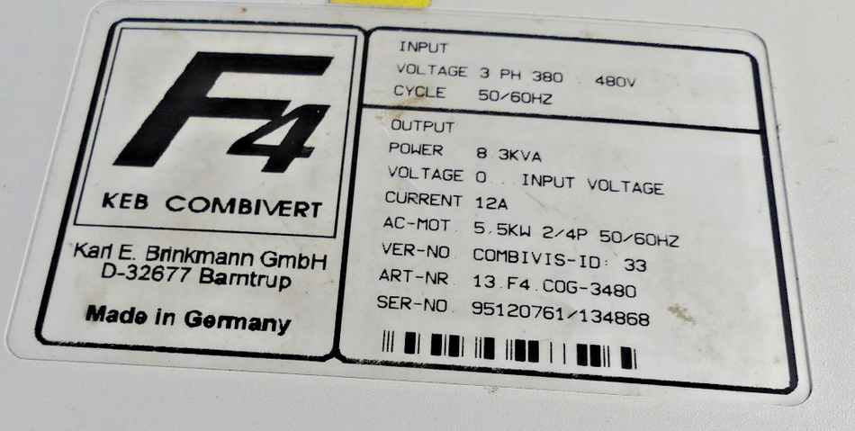 KEB ANTRIEBSTECHNIK 13.F4.COG-3480