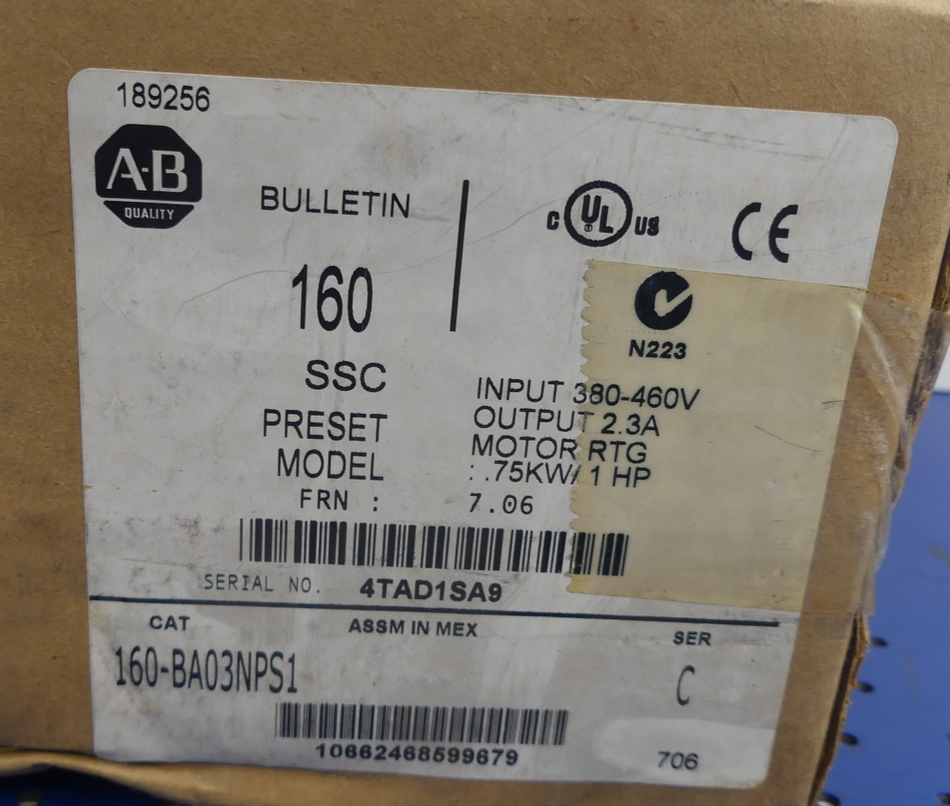 Allen Bradley 160-BA03NPS1 Neu