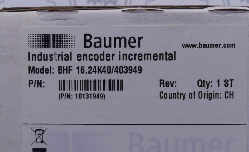 Baumer Incr. Encoder BHF 16.24K40/409949