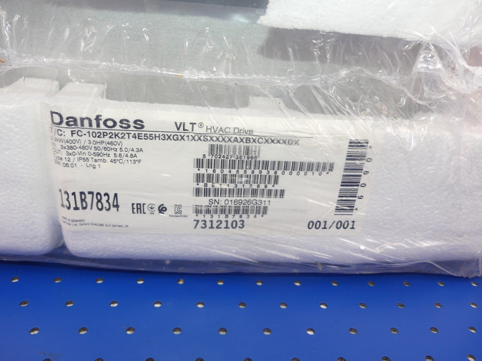 DANFOSS VLT FC-102P2K2T4E55H3XGX1XXSXXXXAXBXCXXXXDX NEU