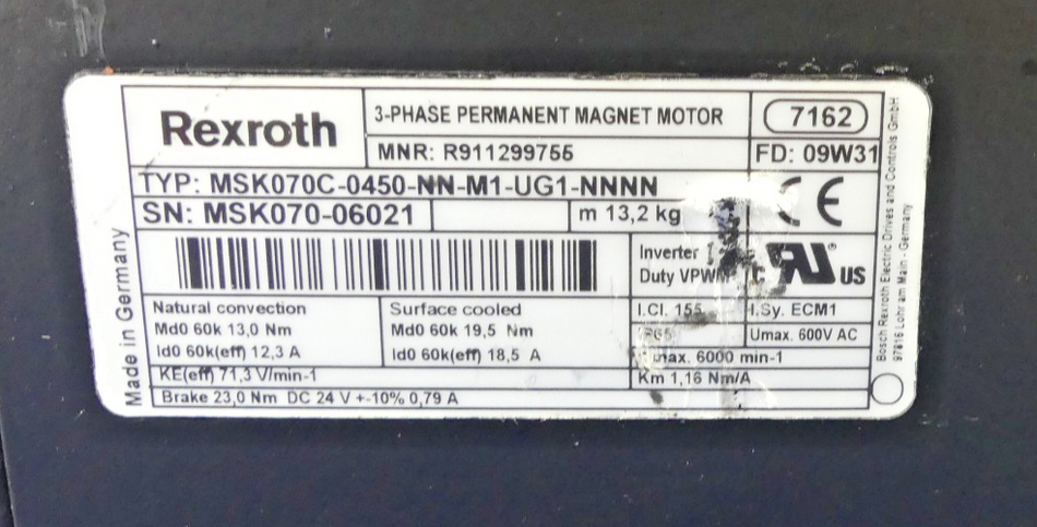 Rexroth MSK070C-0450-NN-M1-UG1-NNNN