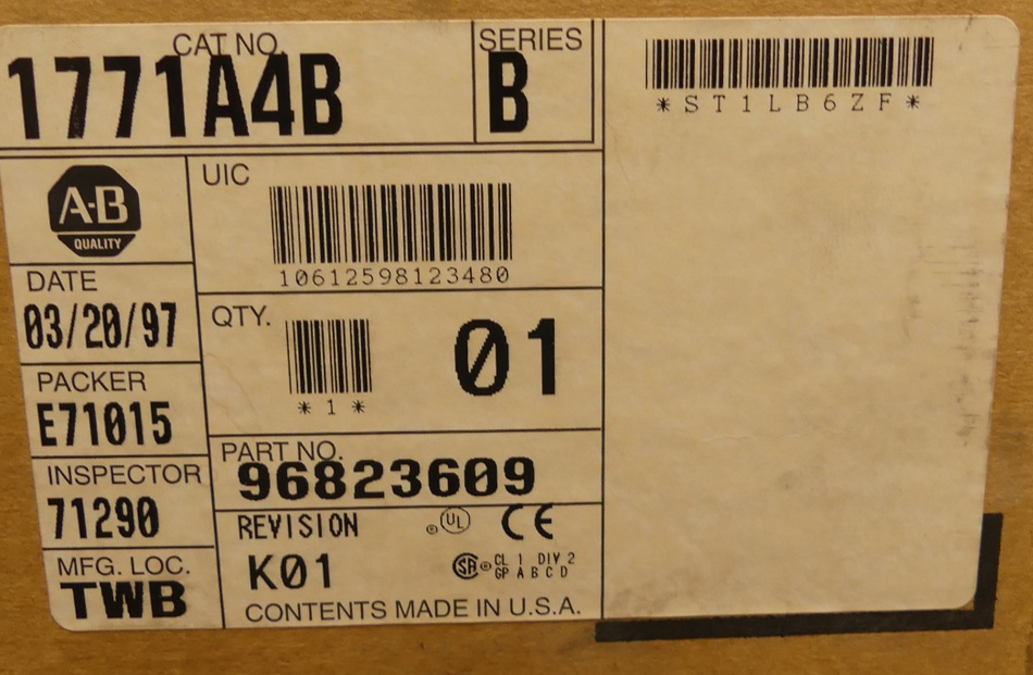 Allen Bradley 1771A4B B 96823609