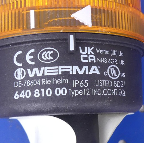 WERMA 640 810 00 Signalleuchte Leergehäuse Gelb