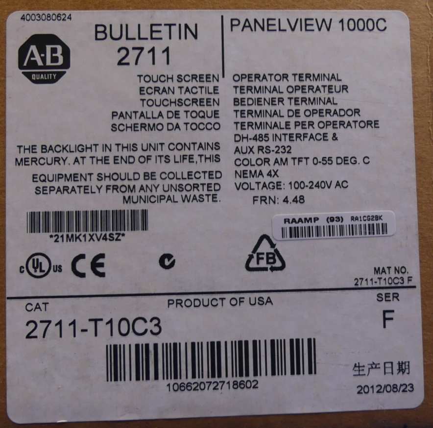 Allen-Bradley Panelviev 1000C CAT2711-T10C3