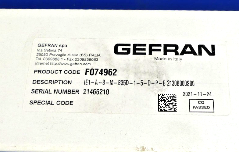 GEFRAN IE1-A-8-M-B35D-1-5-D-P-E 2130B000S00 F074962