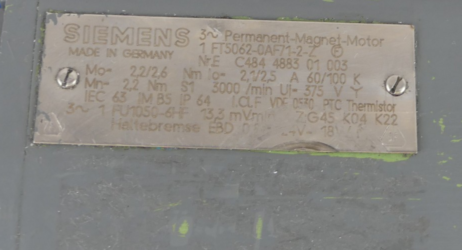 SIEMENS 1FT5062-0AF71-2-Z