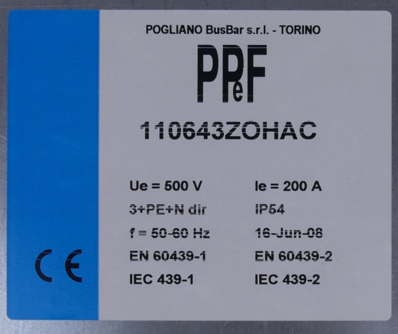 PPeF Pogliano BusBar 110643ZOHAC