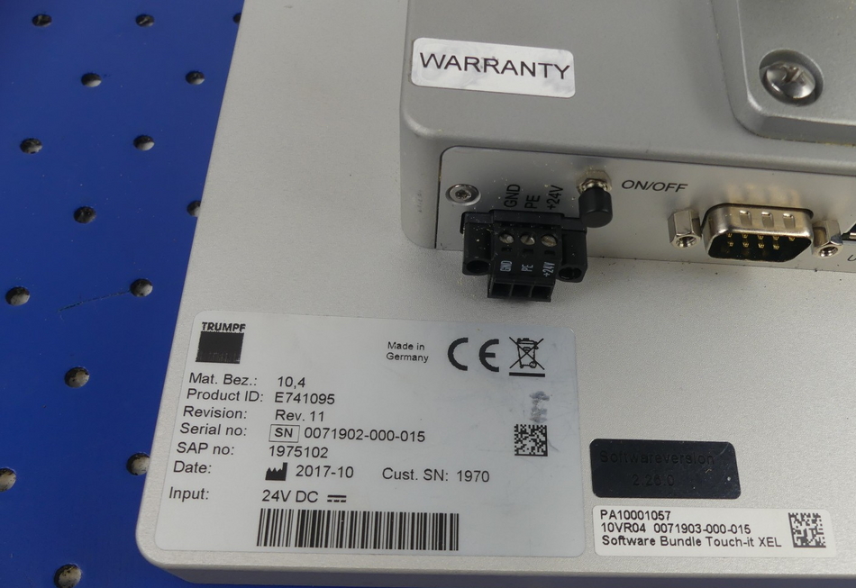 TRUMPF PA10001057 10,4 ZOLL MPANEL COMPUTER