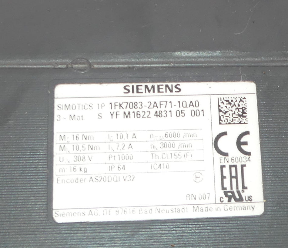 SIEMENS 1FK7083-2AF71-1QA0