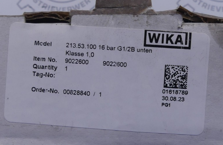 Wika 213.53.100 16bar G1/2B radial 9022600