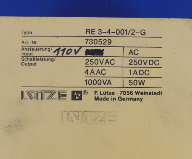 Lütze RE3-4-001/2-G  730529