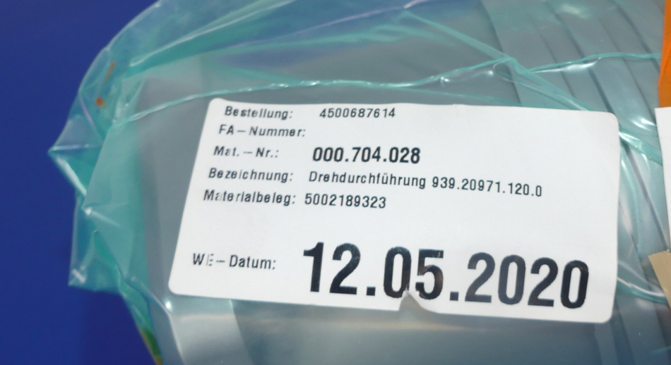 BERG SPANNTECHNIK 000.704.028 DREHDURCHFÜHRUNG 939.20971.120.0 NEU