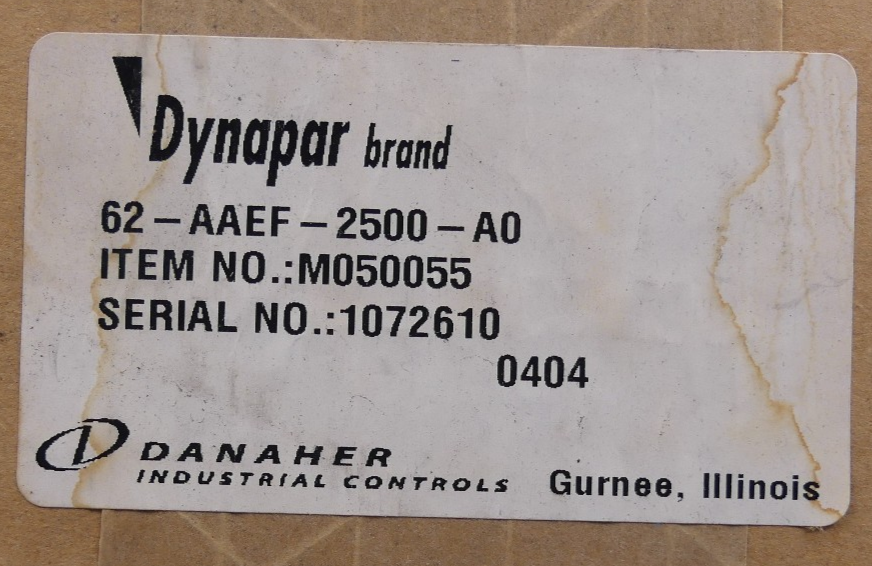Dynapar 62-AAEF-2500-A0 Encoder