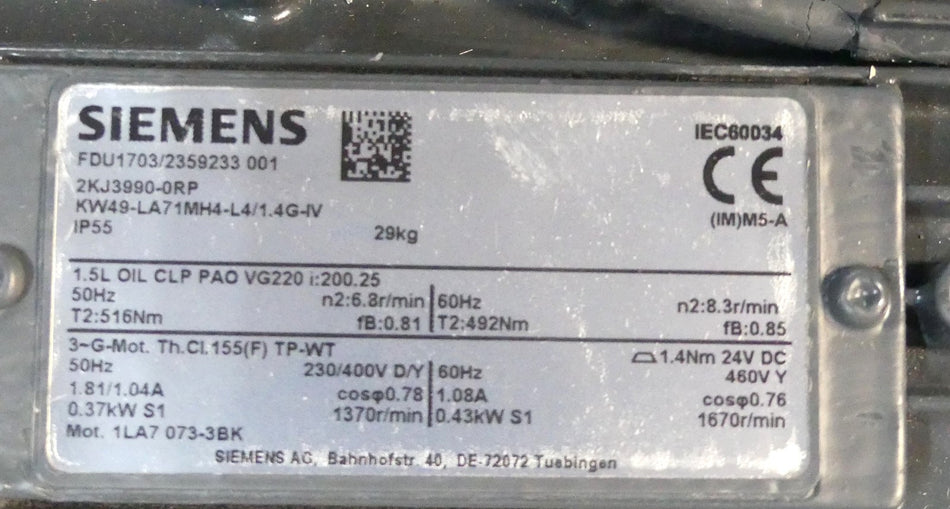 SIEMENS KW49-LA71MH4-L4/1.4G-IV NEU