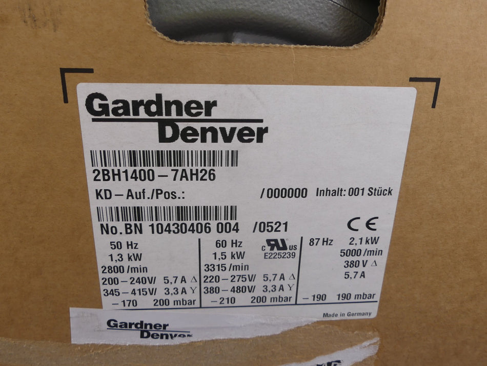 GARDNER DENVER 2BH1400-7AH26 NEU