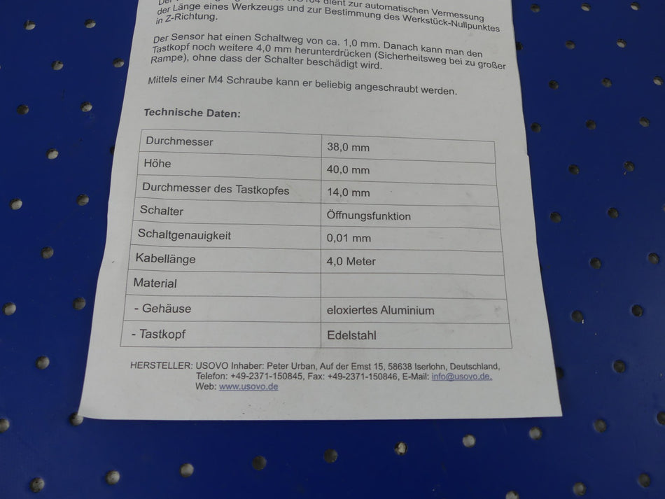 USOVO Werkzeuglängensensor WS104