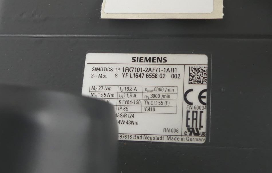 SIEMENS 1FK7101-2AF71-1AH1 NEU
