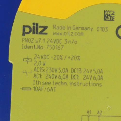 Pilz PNOZ s7.1 24VDC 3n/o  750167