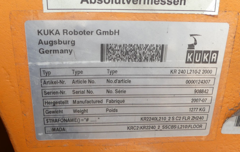 KUKA ROBOTER KR 240 L210-2 2000 + Steuerung KR C2 ed05 B.j 2007