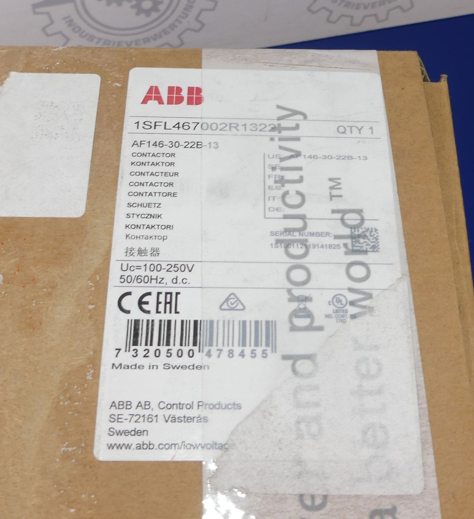 ABB 1SFL467002R1322 AF146-30-22B-13 NEU