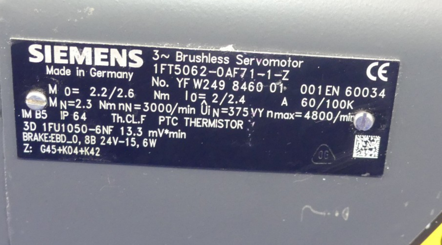 SIEMENS 1FT5062-0AF71-1-Z