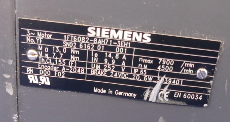 SIEMENS 1FT6082-8AH71-3EH1