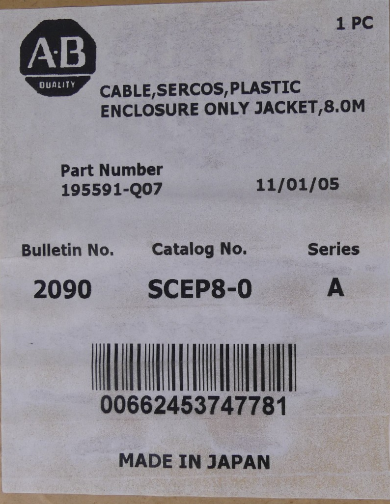 Allen Bradley 195591-Q07 2090 SCEP8-0 A Kabel