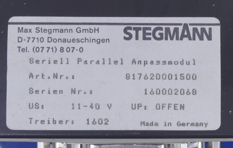 Stegmann Seriell parallel Anpassungsmodul 817620001500